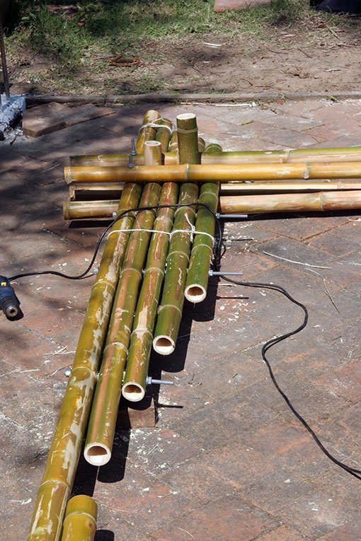 Laying out the joint on the ground.